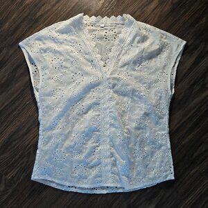 Romantic Style Classic White Eyelet Blouse NWOT/SIZE S